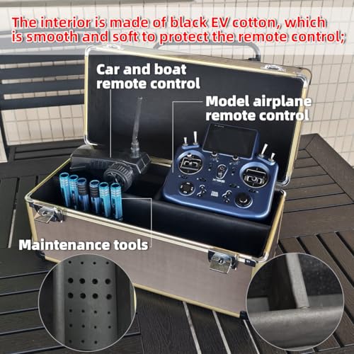 Dual Control Aluminum Box Portable Case 45x28x21.5cm for RC Model