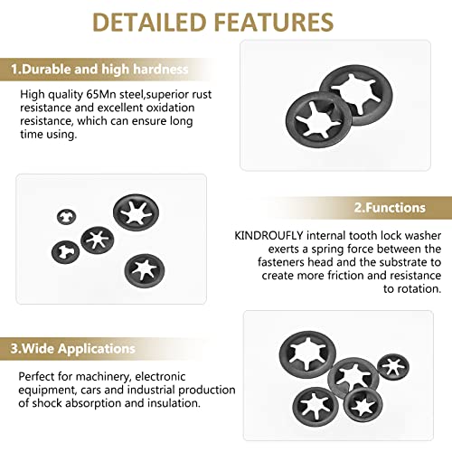 420 Pieces Internal Tooth Star Lock Washers, Kindroufly 5 Sizes Quick Speed Locking Washers, Push on Retaining Clips Assortment Kit (M2, M2.5, M3, M4, M5) - size: M2, M2.5, M3, M4, M5
