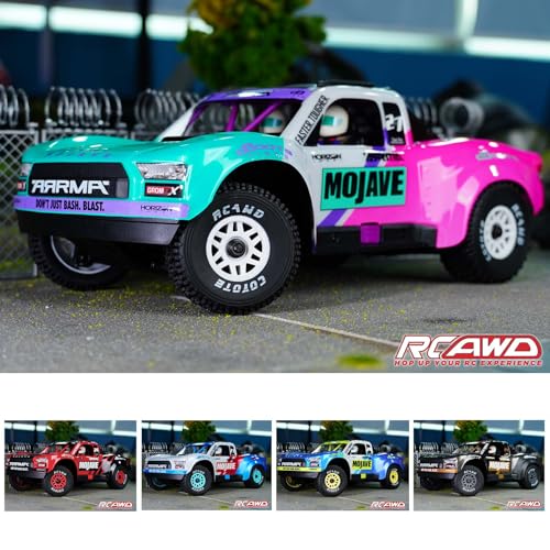 RCAWD Mojave Grom & 1/16 Slash 4X4 Pre-Glued Wheel Tire Sets, Balance Grip & Durability Nylon Rubber 12mm Hex Adapter 4mm for Traxxas & ARRMA Upgrade Parts All Terrain Adaptation 4pcs White - color: White
