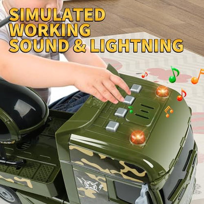 Dwi Dowellin Green Military Big Truck Toys,25.6" Semi Truck Toy with Helicopters and Tank,Army Toys with Lights & Sounds,Birthday Gift for 2 3 4 5 Years Old Boys and Girls - style: Army Truck