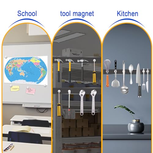 Small Magnets, 290 Pack Refrigerator Magnets of 7 Different Sizes, Mini Magnets, Disc Magnets, Small Magnets for Fridge, DIY, Whiteboard, Billboard in Home, Kitchen, Office, School - size: Assorted (7 Sizes), style: 290 Pack