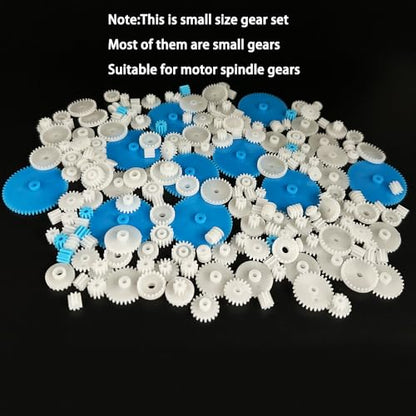 200PCS Module 0.5 Plastic Gear Single Gear Spindle Gear Small Motor Gears for DC Motor RC Car Robot DIY Model Toy Parts (White,Blue) - color: White,Blue