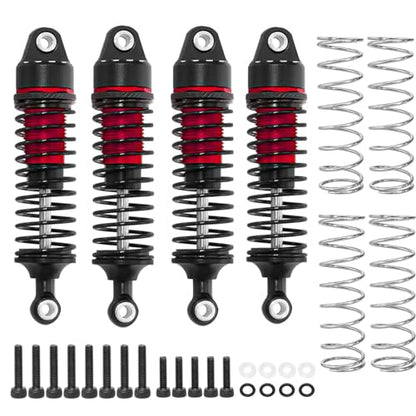 Aluminum RC Shock Absorber Set Damper for Arrma 1/18 Granite Grom 1/16 Mojave Grom 1/14 Typhon Grom RC Truck Upgrade Parts 4pcs/Set,Replace # ARA330806(Red)