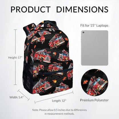 Toddler Boy Backpack - Fire Truck Backpacks for Kids - Cool Toddler Bookbag - Durable School Bag for Kindergarten/Preschool/Elementary(17 Inch) - color: Color-5