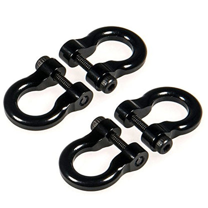 QUE-T 4 Pcs Aluminum Tow Shackle for 1/10 Scale TRX-4 Crawler Car (Black)