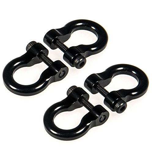 QUE-T 4 Pcs Aluminum Tow Shackle for 1/10 Scale TRX-4 Crawler Car (Black)