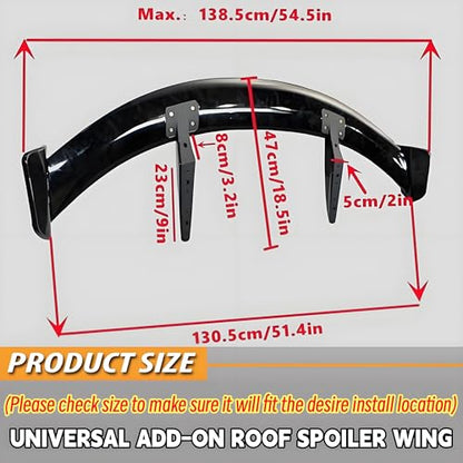 Universal 51" Rear Roof Spoiler for Hatch SUV Wagon Accessories | Nice Clean Look Mods, Aggressive Look, Sports Upgrade, Aerodynamic, Gloss Black Finish, Tailgate Top Lip Wing - style: 51Inch-Roof Style