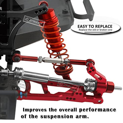 Upgrades Part Drive Shaft CVD for 1/10 Slash 4X4/Stampede 4X4/Rustler 4X4/Hoss 4X4 RC 4WD,4PCS Front Rear Stainless Steel CVD #45 Axle with Red Hex,Silver - style: Silver w/Red (for 4wd)