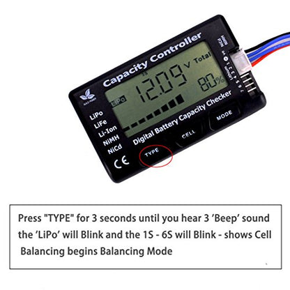 RC CellMeter-7 Digital Battery Capacity Checker Controller Tester for LiPo LiFe Li-ion NiMH Nicd