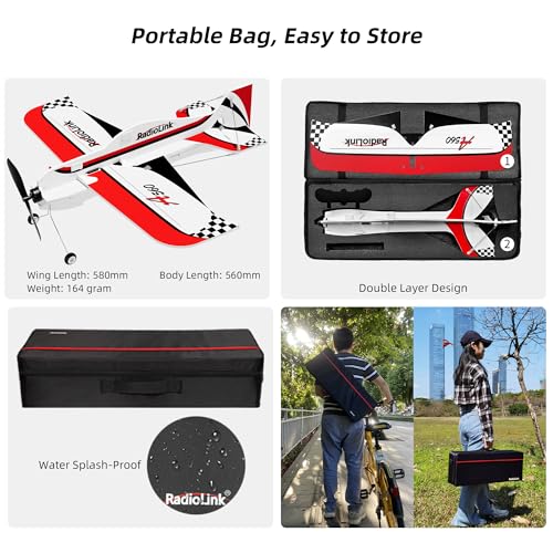 Radiolink A560 Plug & Play (PNP) 3D RC Airplane with Gyro 6 Flight Modes | 580mm Wingspan 4CH Gyro Byme-A Flight Controller, Brushless Motor&ESC for Beginner (No Radio/Receiver/Charger)