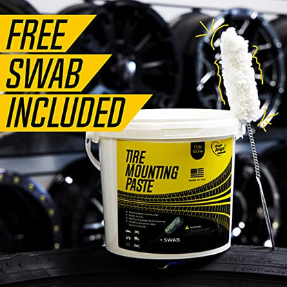 Tire Mounting Paste & Lube – Easy Application, No Rim Damage – Eco-Safe Compound + Pro Swab – Works on ATV, Motorcycle, Truck, Car