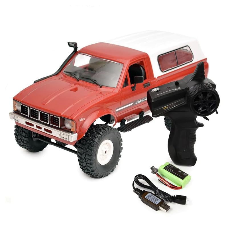 RC Rock Crawler, 1/16 Off Road Truck RTR All Terrain Car for Adult - color: Red