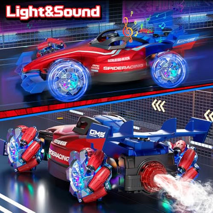 Remote Control Cars, 2.4GHz Monster Truck RC Stunt Cars for Boys Kids Adults, 1:12 Monster RC Truck Off Road with Light & Music, Gifts for 8 9 10 11 12 13 14 15 16+ Years Old Boys Girls Adults