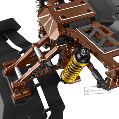 RC Rear Wing Mount w/Washer Upgrades Part for 1/10 Jato 4X4 Brushless,Jato 4X4 VXL,Alloy Aluminium Wing Mount w/ Carbon Fibre Washer,Replace #9046 #9617,Bronze - color: Bronze(1set)