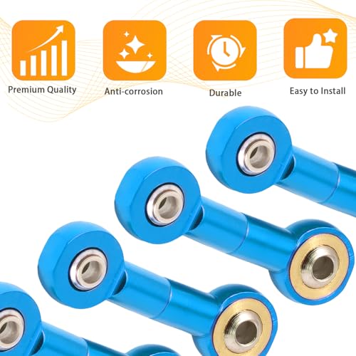10PCS M2.5 Tie Rod End Ball Joint Aluminum Ball Head Holder Steering Linkage 13mm Upgrade Parts Compatible with HSP Tamiya Mini 4WD, RC Truck Crawler Car/Robot/Boat/Airplane Models, Blue - color: Blue