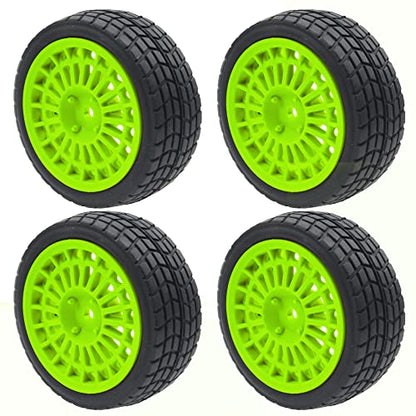 OD2.75'' Nylon 12mm Hex Hub Wheel Rims & Rubber Tires Compatible with HSP Tamiya HPI Traxxas 1/10 1/12 On-Road Car,WLtoys 144001 A959 124018 LaTrax RC Buggy (Green) - color: Green