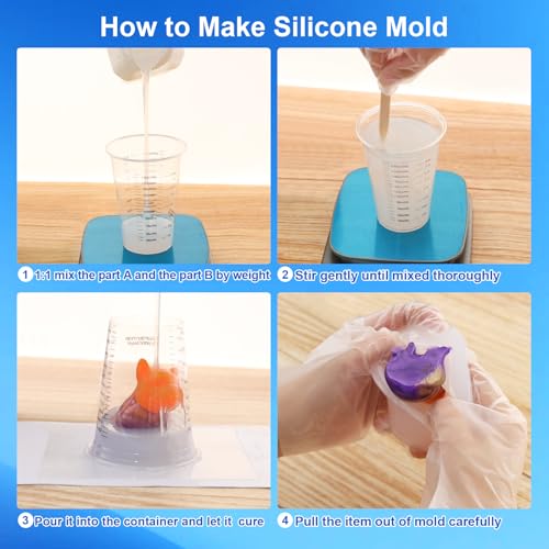CHANGTIKEJI Silicone Mold Making Kit, 210 oz Super Elastic Liquid Rubber, Fast Curing Translucent Silicone for Resin Casting, Candle, Soap & Food Molds - size: 210 OZ