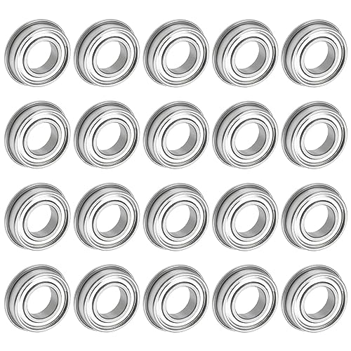 uxcell MF85ZZ Flanged Ball Bearing 5x8x2.5mm Double Shielded Chrome Steel Flange Bearings, 20pcs
