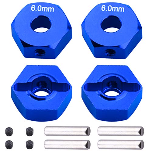 HobbyPark 14mm Aluminum Wheel Hex Parts for Arrma 1/10 Granite 4X4, Big Rock, Senton, Replacement of AR310871 (Navy Blue) - color: Navy Blue
