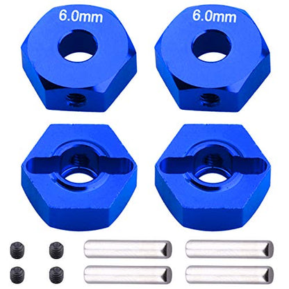 HobbyPark 14mm Aluminum Wheel Hex Parts for Arrma 1/10 Granite 4X4, Big Rock, Senton, Replacement of AR310871 (Navy Blue) - color: Navy Blue