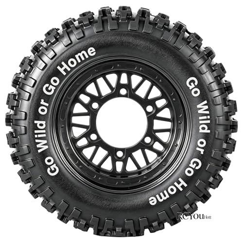 RC Wheels Tires Truck Tires 12mm/14mm/17mm Hex for 1/10 Slash 4×4 4WD 2WD/Axia1/Arrm a Senton/Redca t/Rc4w d,w/RC Wheels Hex Detachable Replace Running on Off-Road Tires,Black - color: Black- (Wheel Tires)