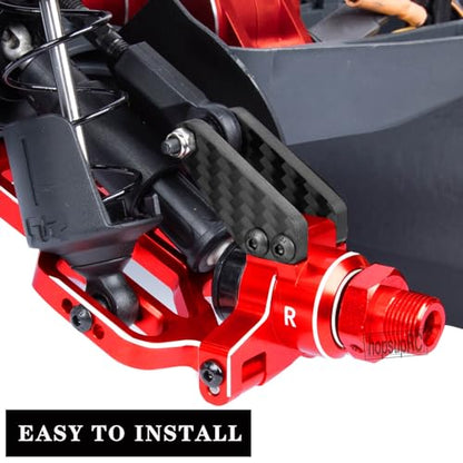 Upgrades Parts for 1/10 4x4 Kraton/Outcast 4S BLX,1/8 Mojave 4X4 4S BLX,Aluminum Front Steering Block Knuckles & C-Hubs Caster Blocks & Rear Hubs Hops Up,Red - color: Red(for Mojave 4s )