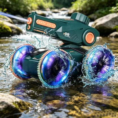KB KAIBO 3-in-1 Remote Control Car, RC Boat & Water Gun - Amphibious RC Car for Land & Water, Adjustable Speed, Waterproof, Perfect Valentines Birhtday Gifts for Kids-Green - color: Green
