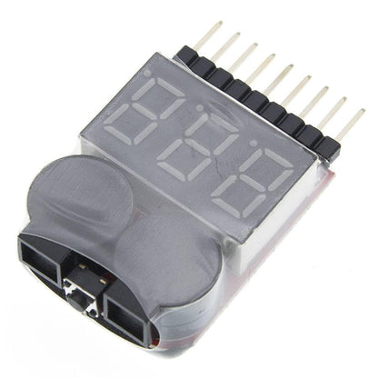 1pcs 1-8S Lipo/Li-ion/Fe RC Helicopter Airplane Boat etc Voltage 2 IN1 Tester Low Voltage Buzzer Alarm