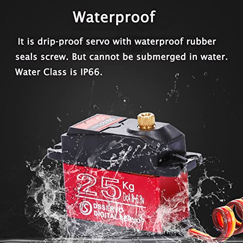 4PCS DS3225 25KG Digital Rc Servo, High Torque Waterproof Full Metal Gear RC DS Servo Motor with 25T Servo Arm for Baja Car Robotic Arm 1/8 1/10 1/12 Crawler Truck Boat (Angle 270 Degree)