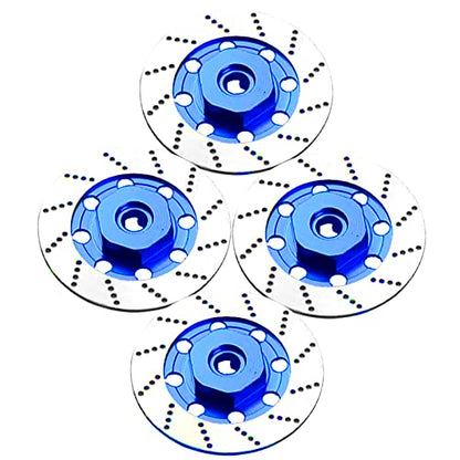 4Pack Vgoohobby Metal 12mm RC Car Hex Hub 12mm Brake Disc Wheel Hubs Adapter Spacer Compatible with Traxxas Tamiya Redcat HSP HPI 1/10 On-Road Car (Blue) - color: Blue