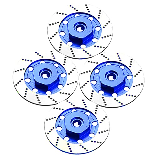 4Pack Vgoohobby Metal 12mm RC Car Hex Hub 12mm Brake Disc Wheel Hubs Adapter Spacer Compatible with Traxxas Tamiya Redcat HSP HPI 1/10 On-Road Car (Blue) - color: Blue
