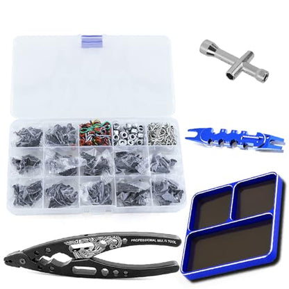 REDSPIDER RC Tool kit Magnetic Screw Tray Nut Gasket Storage Tool rc Shock Pliers and RC Screws Kit for 1/8 1/10 1/12 1/16 1/18 RC Car Truck Crawler ﻿