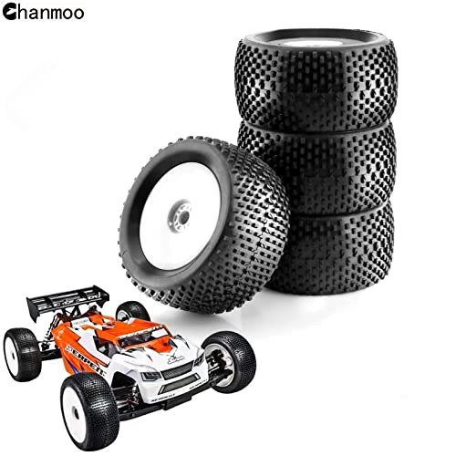 1/8 RC Off Road Racing Truck Tires And Wheels 17mm Hex Rubber Buggy Tyres OD 140mm For 1:8 Scale Monster Truck Car Arrma Typhon 6S Talion 4WD HPI HSP BAZOOKA CAMPER Kyosho TRAXXAS 4PCS (White) - color: White