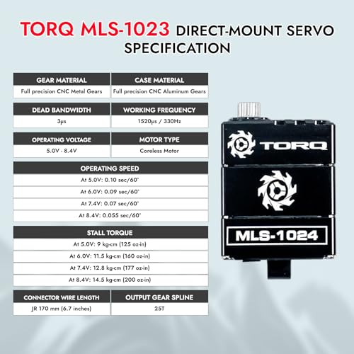Helidirect TORQ Direct Mount Servo High Torque Servo for FURITEK FX118, CR18P 2024, HobbyPlus ARKTOS 6x6, HPI Venture 18 - Remote Control Car, RC Car, 1/18 RC Crawler Electronics (with Servo Horn)