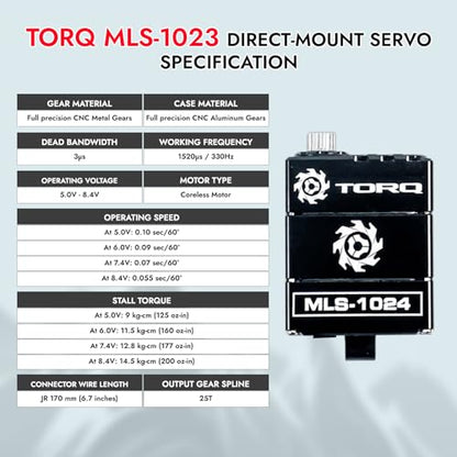Helidirect TORQ Direct Mount Servo High Torque Servo for FURITEK FX118, CR18P 2024, HobbyPlus ARKTOS 6x6, HPI Venture 18 - Remote Control Car, RC Car, 1/18 RC Crawler Electronics (with Servo Horn)