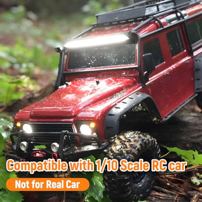 RC LED Light Bar 36 LEDs Roof LED Lamp Kit for Traxxas Slash Rustler TRX4 SCX10 Redcat Gen 8 1/10 RC Rock Crawler