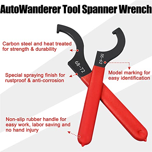 9Pcs Coilover Spanner Wrench Set, Adjustable Shock Wrench Universal Carbon Steel Spanners for Most Coil Over Shock Adjustments (Blue) - color: Blue