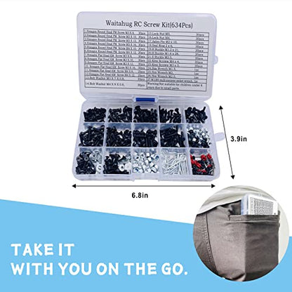RC car Tool kit,634 Pcs RC Screw Kit,360 Degree Rotation Liftable Repair Workbench,32-in-1 Screwdriver-for 1/16 1/12 1/10 1/8 All Kinds of Remote Control Trucks, Cars, Trains, Planes, etc - color: Blue