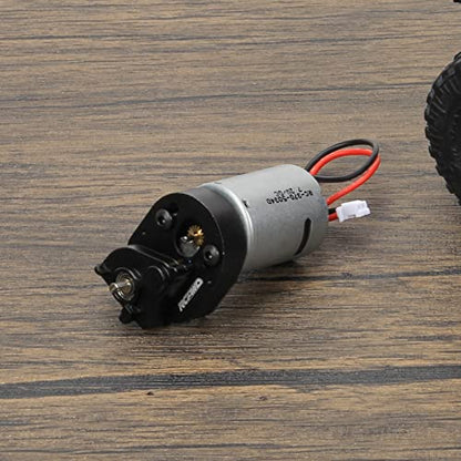 RCAWD SCX24 Upgrades 370 34T Electric Motor Carbon Brushed Motor & Center Gear Housing, Transmission with Steel Gears Parts for Axial 1/24#AXI90081#AXI00001#AXI00002#AXI00005#AXI00006 Black - color: Black