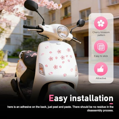 20 PCS Car Door Body Sticker, Cherry Blossom & Petal Set Creative Lovely Car Decor, Waterproof Scratch Covering Auto Body Exterior Ornament, Universal for Cars SUVs Trucks (Pink)