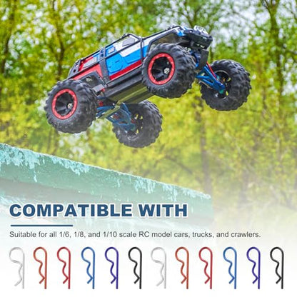 MECCANIXITY 25 Pcs RC Body Clips, 1.4mm Stainless Steel Universal RC Car Clips R Pins for 1/6 1/8 1/10 Scale Model Remote Control Car Truck Crawler Shell Replacement Parts (Red) - color: Red, size: 1.4mm