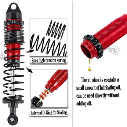 Upgrades for 1/10 Rustler/Slash/Stampede 4x4,RC Shocks&Steel Drive Shaft CVD&Adjustable Turnbuckles Camber Links&A Arm&Caster Block,Steering Blocks,Stub Axle Carriers,Wheel Hex&Hex Hub,Red - color: (1Set)Red