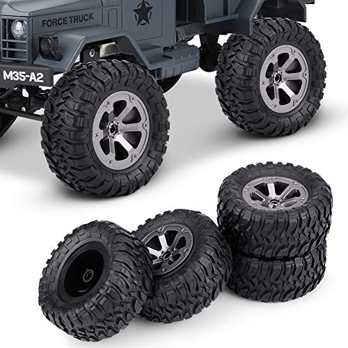 4 Pcs/Set 1:16 RC Crawler Tires, Rubber Plastic 1/16 RC Car Crawler Tires, Remote Control Car Wheels Accessory for 1.0 C24 Upgrades