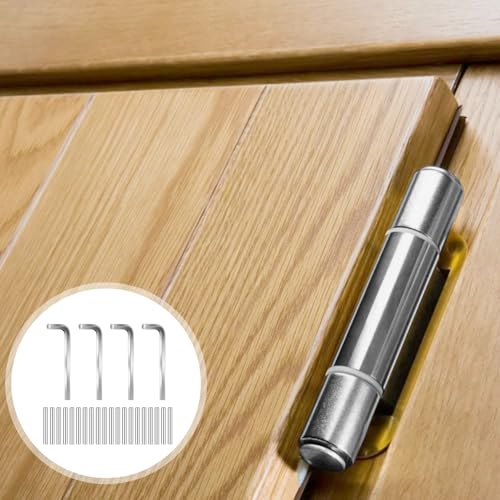 Spring Hinge Tension Pin Replacement Kit, Includes 20 Stainless Steel Shelf Pins and 4 Pieces Hex Wrenches, Metal Dowel Pegs Shelf Support Pins Kit for Automatic Closing of Door Hinges on Garage Doors