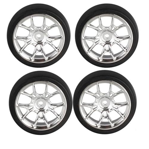 RC Toys For Ldrc AE86 A86 LD1801 LD1802 LD1803 LD1804 A01 A02 1/18 4pcs 31mm RC Hard Drift Tire Wheel Hard Tyre RC Car Upgrade Parts(Silver D) - color: Silver D