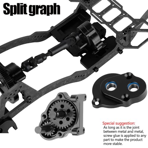 LCG Carbon Fiber Chassis Kit & Front Mounted Transmission Upgrades Part for 1/10 RC Crawlers SCX10 SCX10 II Capra 1.9 UTB and Other DIY Builds,Aluminum Gearbox Carbon Fiber Chassis,Black - color: Black(for 1/10)