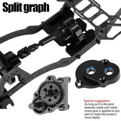LCG Carbon Fiber Chassis Kit & Front Mounted Transmission Upgrades Part for 1/10 RC Crawlers SCX10 SCX10 II Capra 1.9 UTB and Other DIY Builds,Aluminum Gearbox Carbon Fiber Chassis,Black - color: Black(for 1/10)