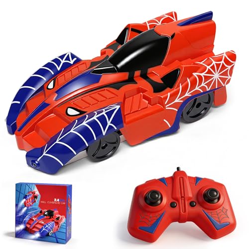 Spider Zero Gravity Climbing Wall Cars | 360° Rotating 2.4 GHz Remote Control Car, Indoor Stunt Toys for 3+ Years Old Birthday Gift