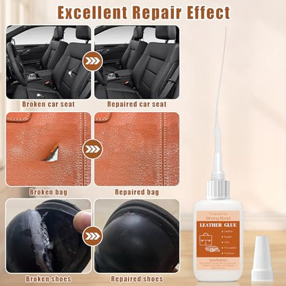 50g Leather Glue Adhesive, Permanent Washable Clear Special Fabric Glue Strong Bonding Clear Super Glue for Leather, Shoes, Wallets, Furniture - style: 50g Leather Glue