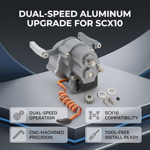 VBESTLIFE RC Front Gearbox, Aluminum Alloy Transmission Case for Axial SCX10 1/10 Crawler Upgrade Parts 313mm Wheelbase CNC Machined - color: Titanium